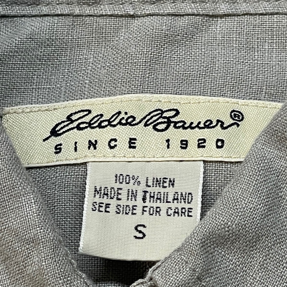 Eddie Bauer Womens 100% Linen Short Sleeve Button Down Shirt Small Minimalist - Picture 3 of 8